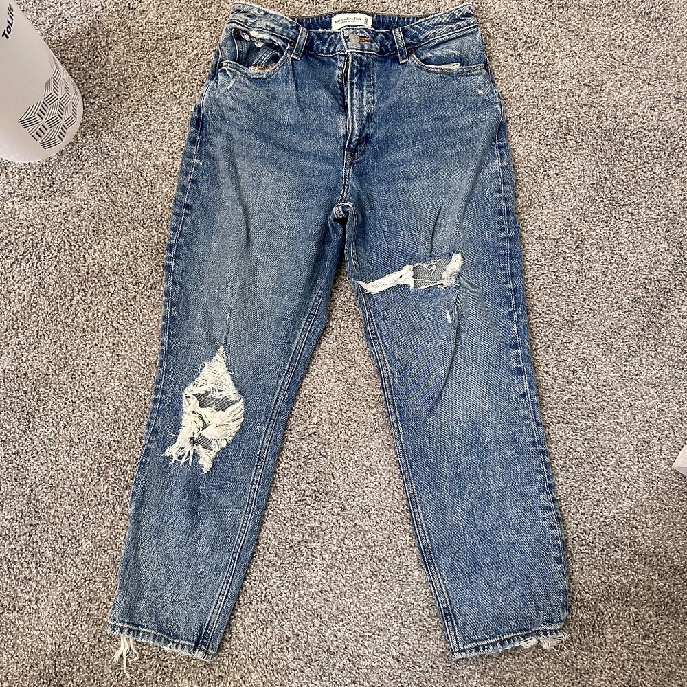Abercrombie High Rise Destroyed Mom Jean
